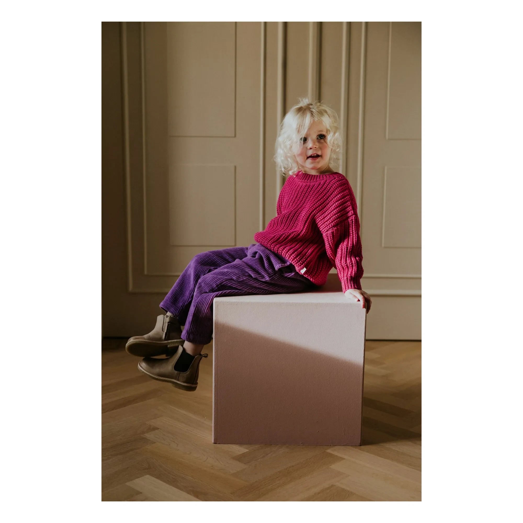Yuki - Bio-Baumwoll-Dicker Pullover | Fuchsia