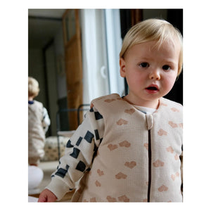 Tante Reine - Coeur Bio-Baumwoll-Schlafsack mit Füßen | Creme