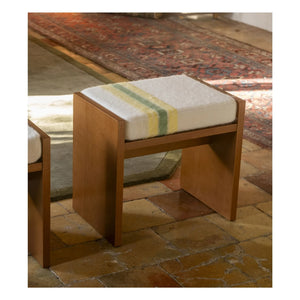 The Socialite Family - Chiesa gestreifter Mohair-Hocker | Gelb