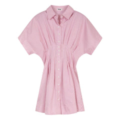 Indee – Gestreiftes Vilette Hemdblusenkleid | Rosa