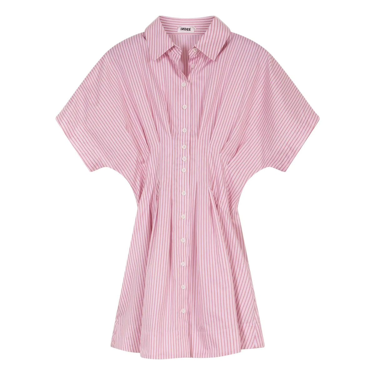 Indee – Gestreiftes Vilette Hemdblusenkleid | Rosa