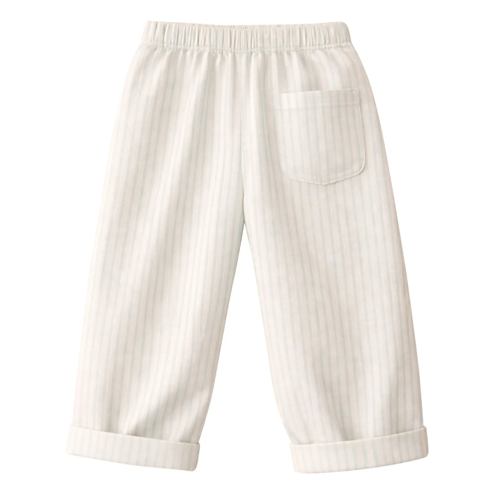 Lililotte - Paul Gestreifte Gabardine Bio-Baumwollhose | Mintgrün