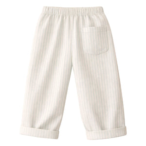 Lililotte - Paul Gestreifte Gabardine Bio-Baumwollhose | Mintgrün