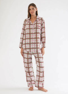 Folkloore - Karierte Pyjamas - Damenkollektion | Off White
