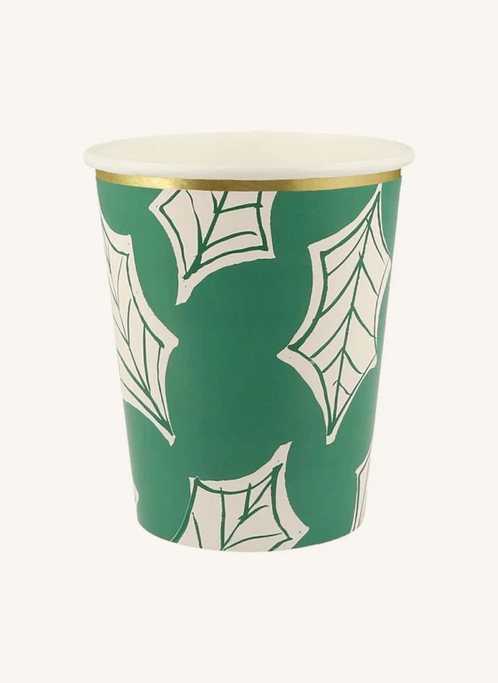 Meri Meri - Blockdruck Weihnachtsbecher - 8er Set
