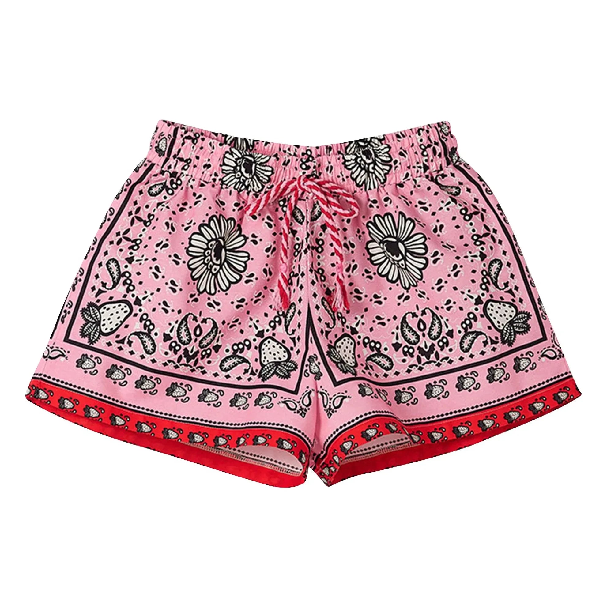 Fabula - Rosa Kurzes Bandana mit Bändern