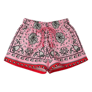 Fabula - Rosa Kurzes Bandana mit Bändern