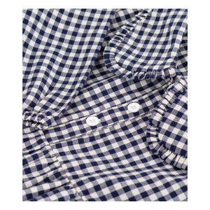 Petit Bateau - Claudine-Kragen-Kleid aus Bio-Baumwoll-Karo | Marineblau