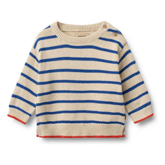 Wheat - Morgan Bio-Baumwoll-Pullover mit Streifenmuster | Blau