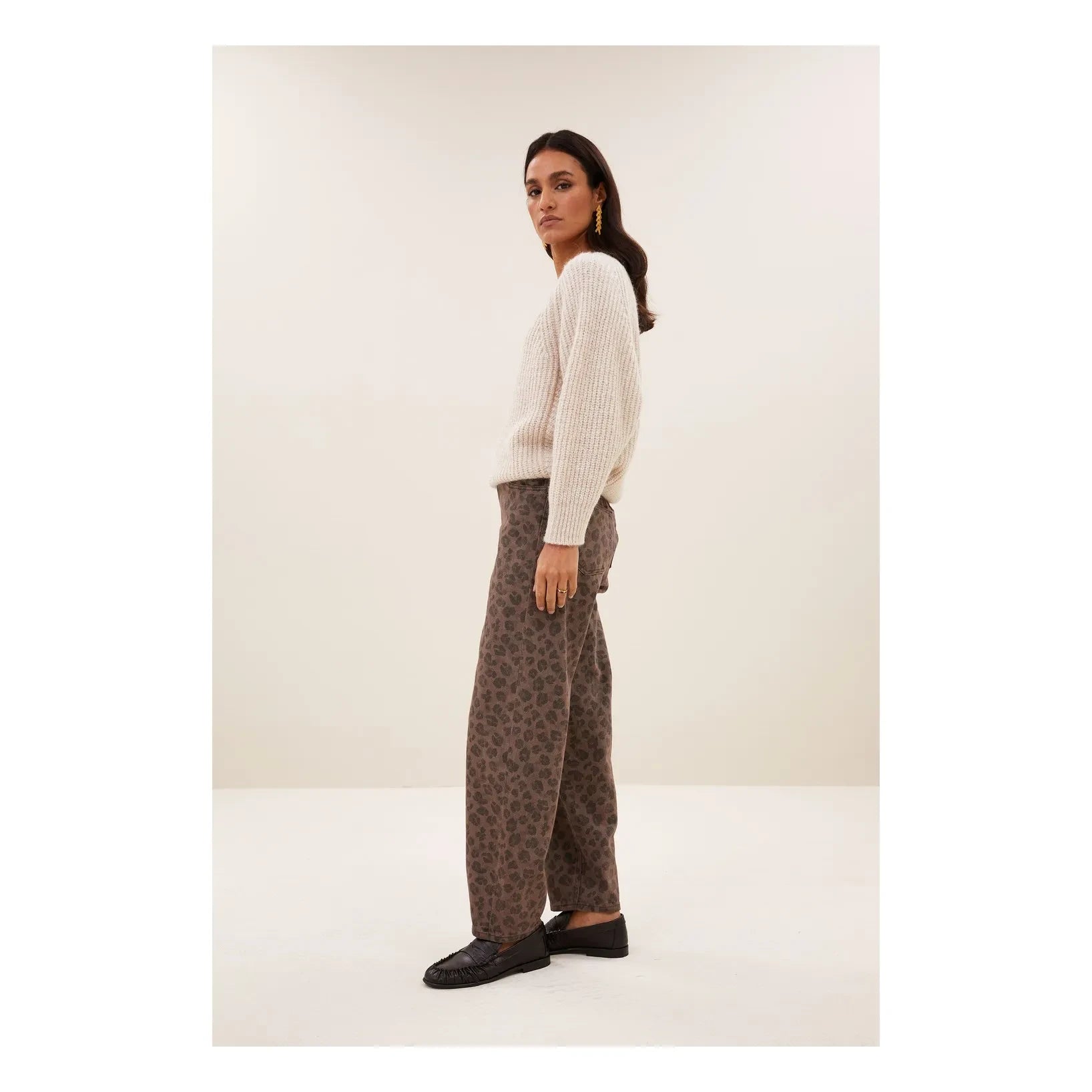 By Bar - Lew Organik Pamuklu Leopar Pantolon | Kahverengi