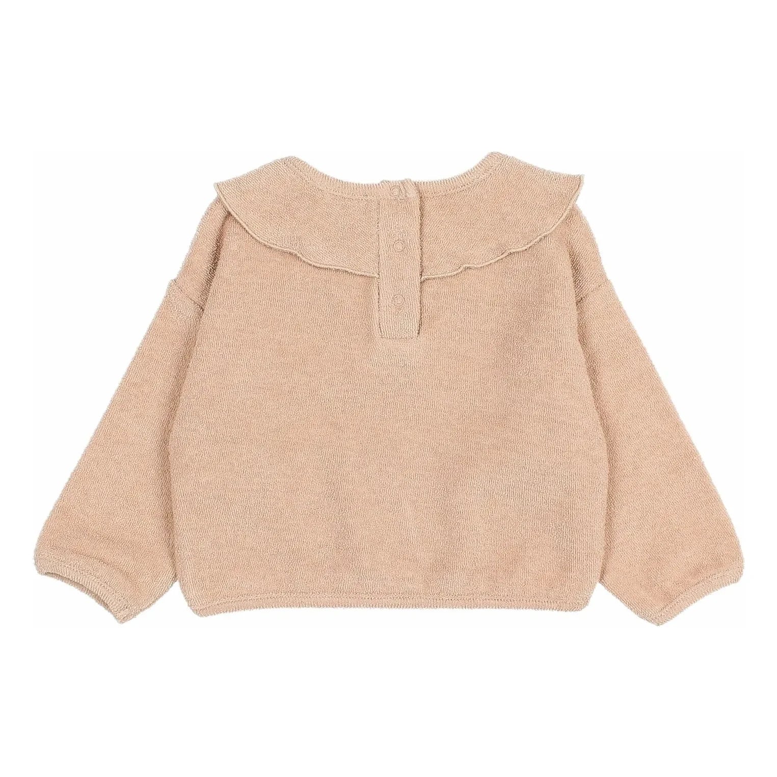 Búho - Bio-Frottee Sweatshirt mit Volant | Rosa
