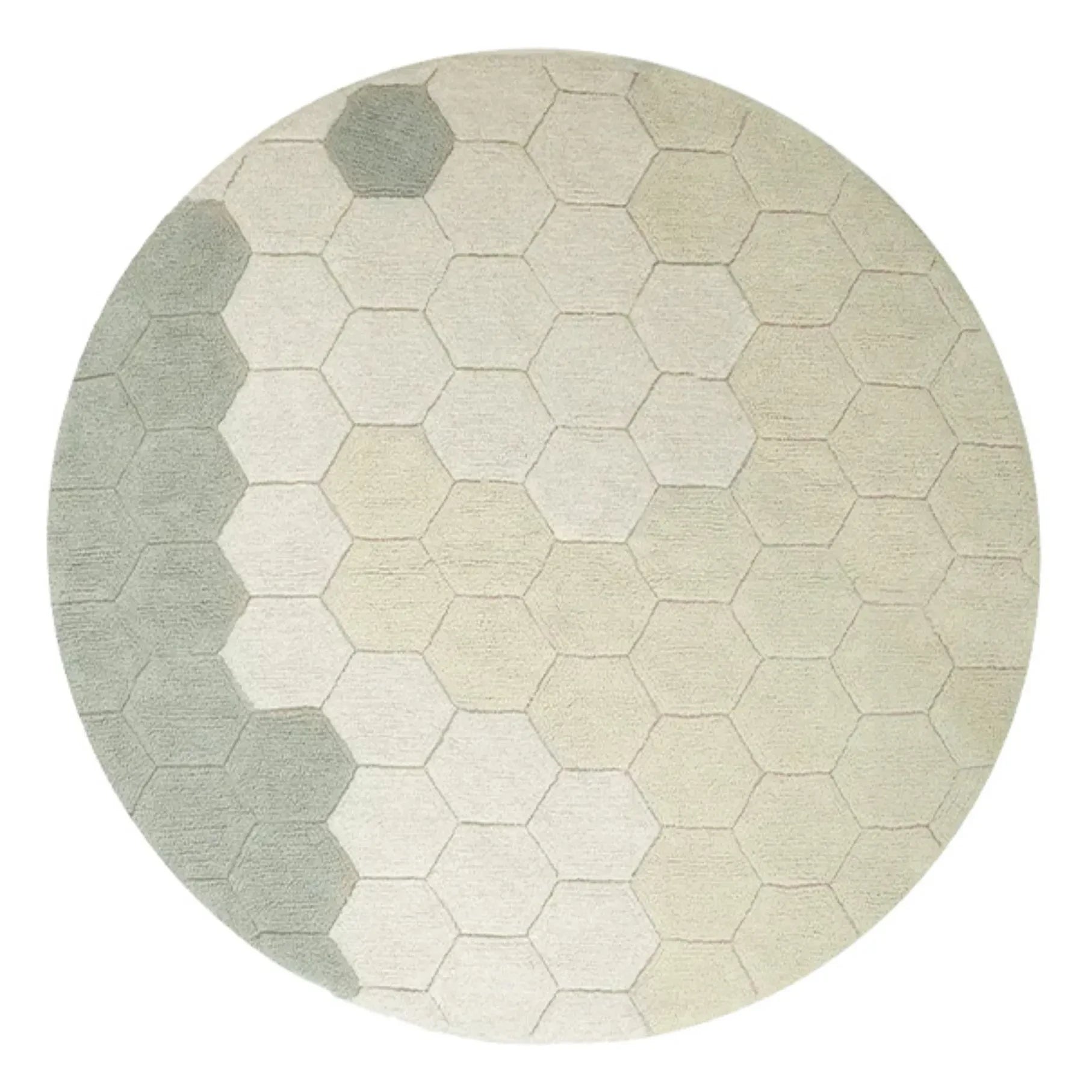 Lorena Canals - Teppich Honeycomb rund | Grau blau