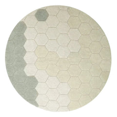 Lorena Canals - Teppich Honeycomb rund | Grau blau