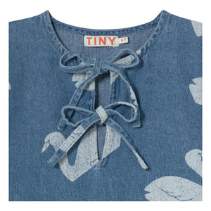 Tinycottons - Denim Schwanenkleid | Blau