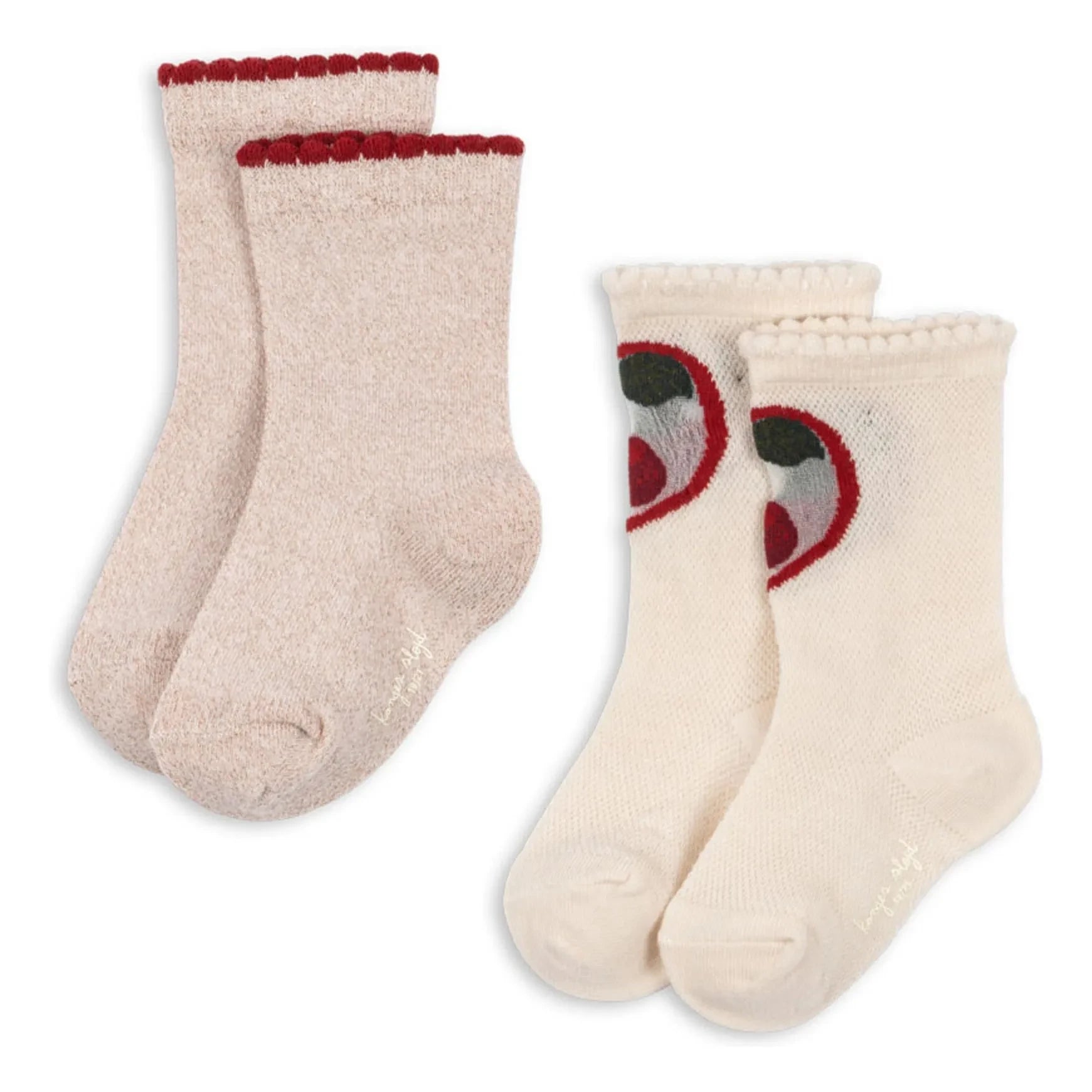 Konges Sløjd - 2 Paar Kirschsocken-Set | Ecru