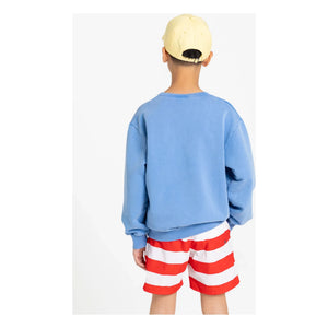 Smallable Kid - Archie Gestreifte Badeshorts | Dunkelrot