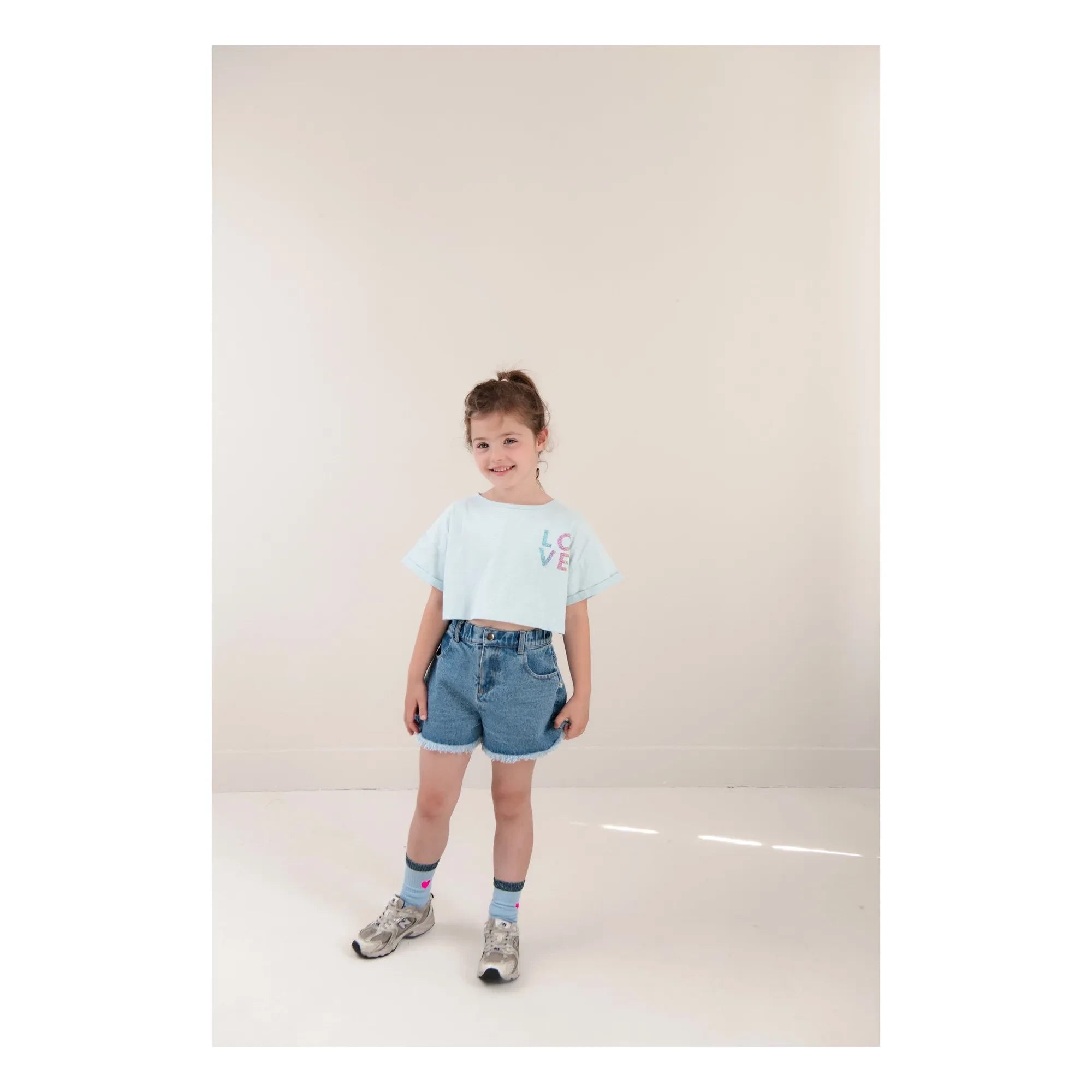 Jenest - Lizzy Love Bio-Baumwolle Crop T-Shirt | Hellblau