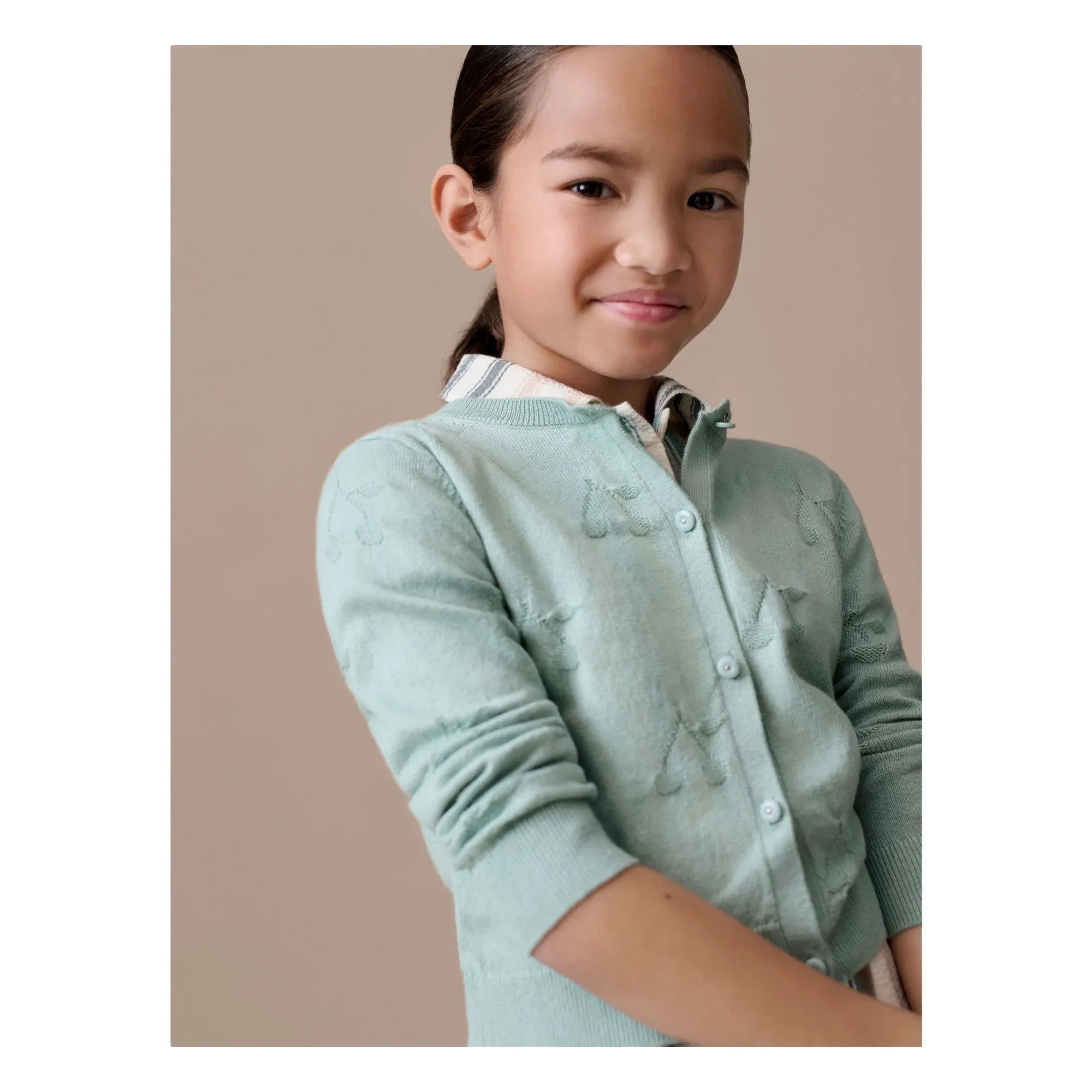 Bonpoint - Cardigan Pointelle Lysia Bio-Baumwolle | Celadon