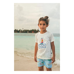 Pepita & Me - T-Shirt mit Segelboot-Print | Weiß