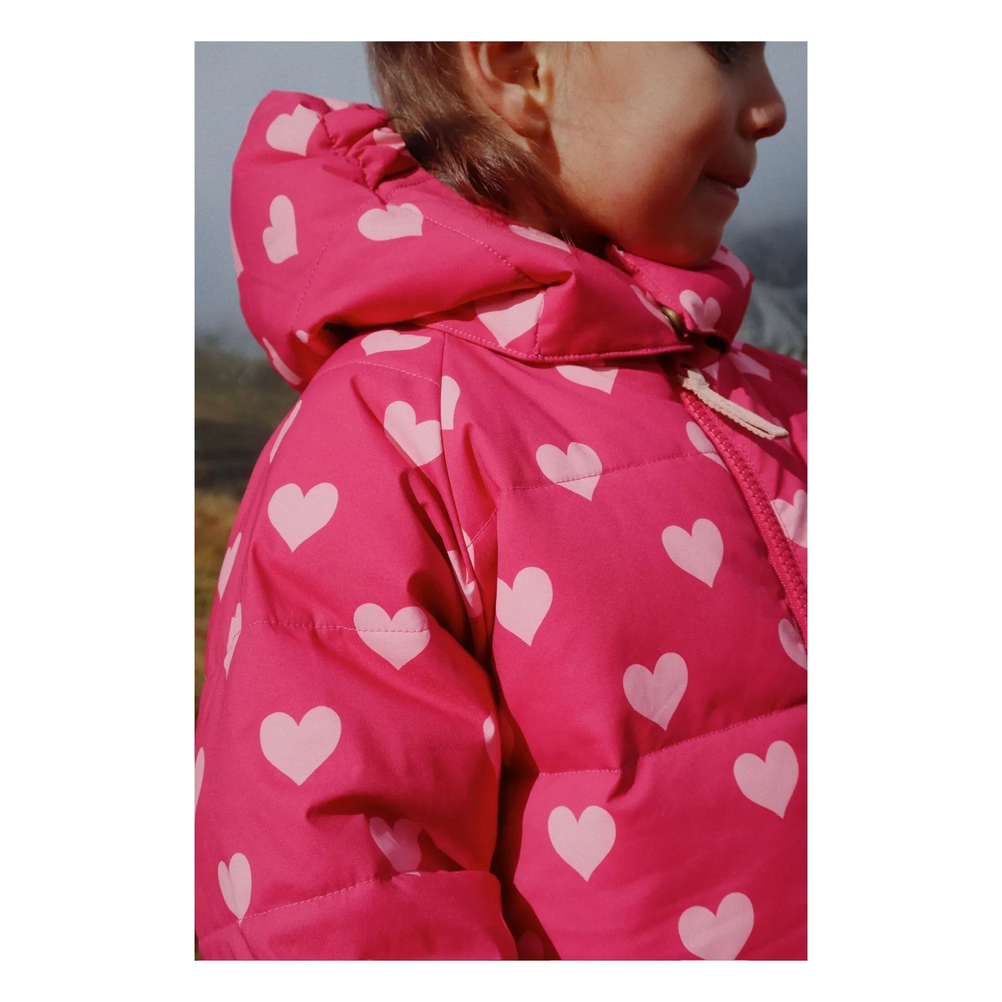 Konges Sløjd - Nuka Mantel Recycling-Faser Herzen | Fuchsia