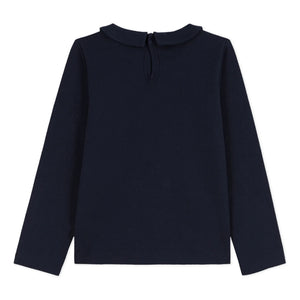 Petit Bateau - Coving Peter Pan Kragen T-Shirt | Marineblau