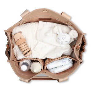 Chloé – Wickeltasche mit Logoprint | Beige-Rosa
