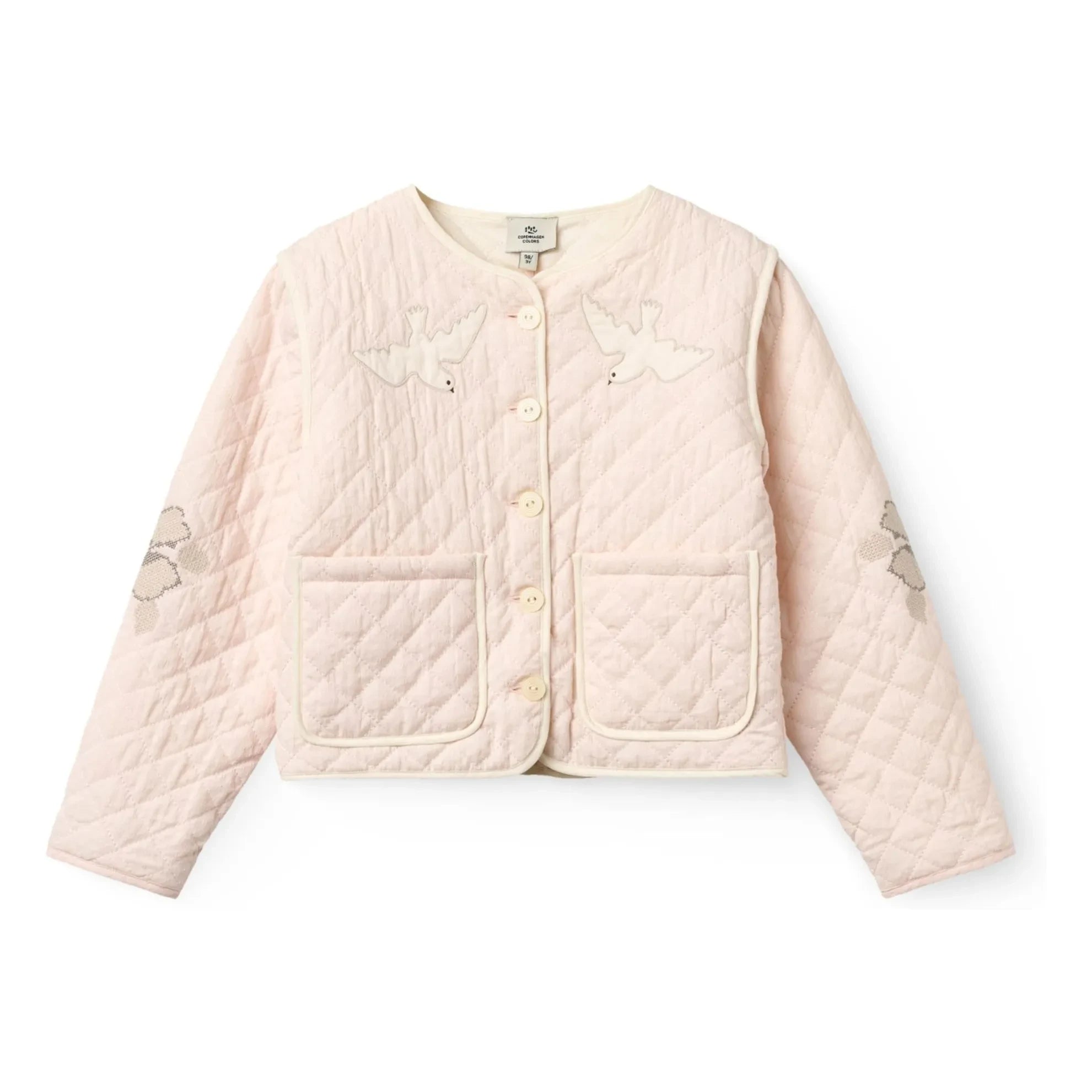 Copenhagen Colors - Steppjacke aus Bio-Baumwolle mit Stickerei | Lychee Pink
