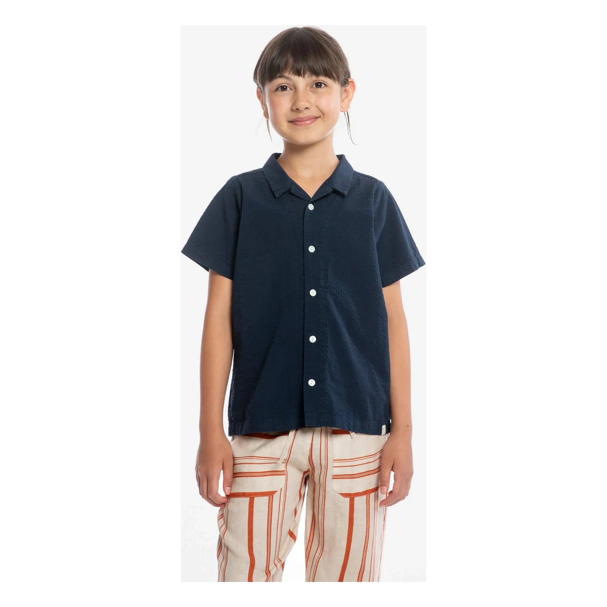 Matona - Unifarbenes Hemd aus Bio-Baumwolle | Marineblau