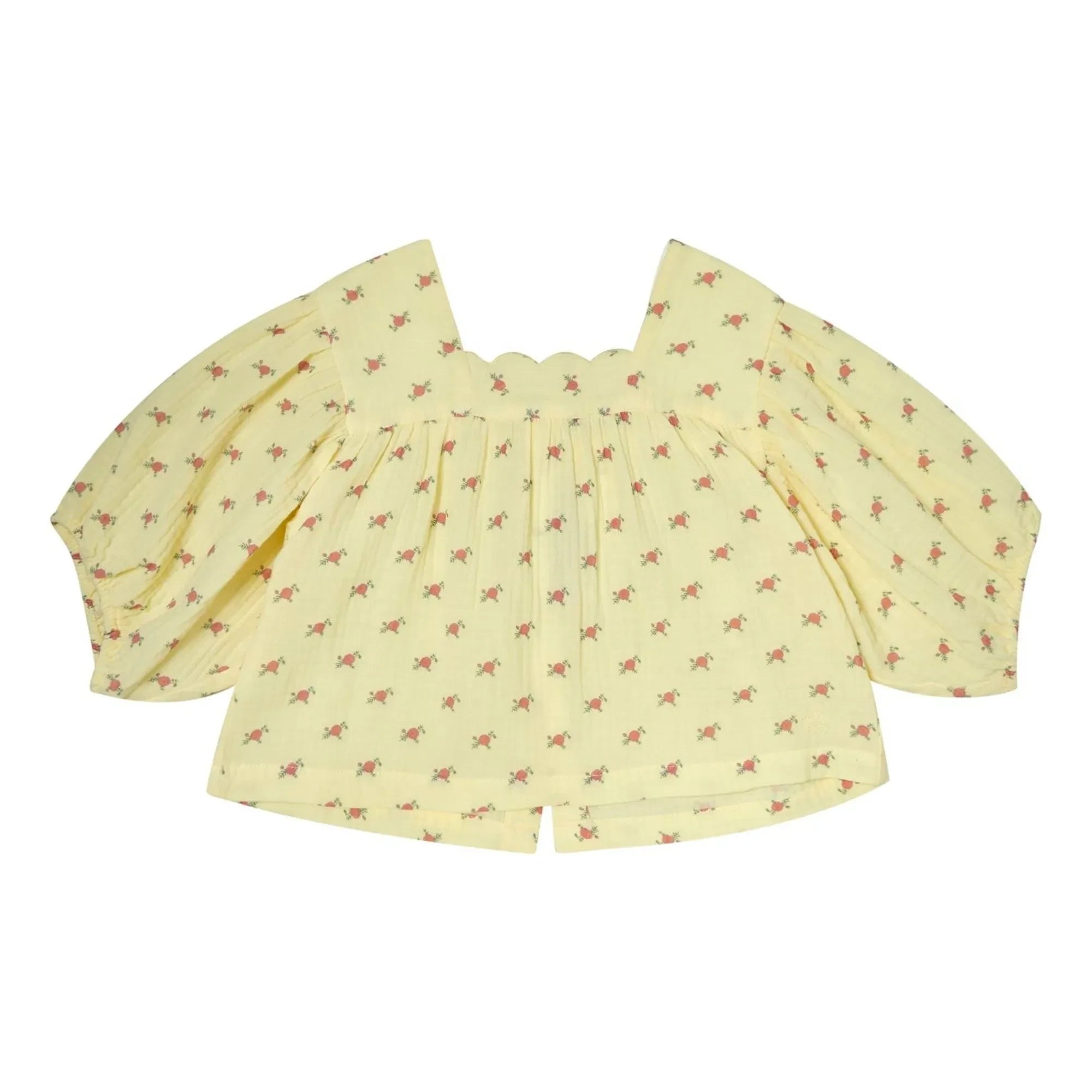 Tocoto Vintage - Bluse mit 3/4-Ärmeln und Blumenmuster | Gelb