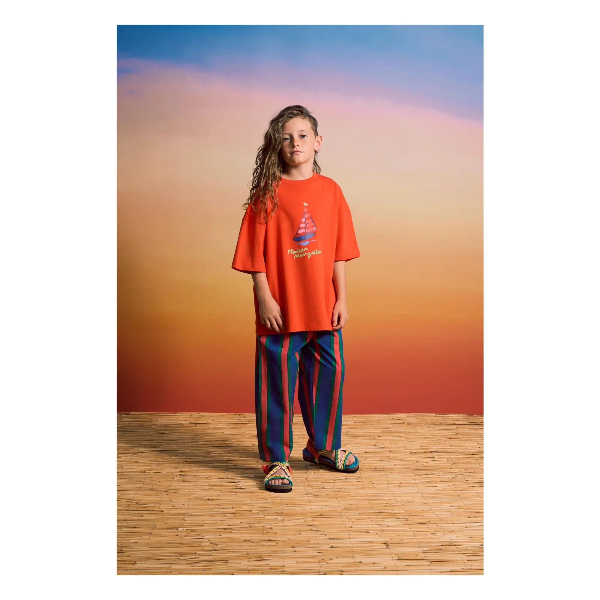Maison Mangostan - Gestreifte Hose | Marineblau