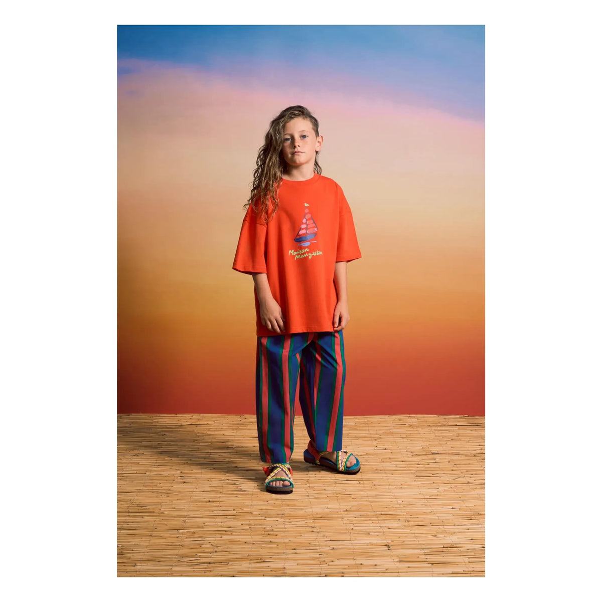 Maison Mangostan - Gestreifte Hose | Marineblau