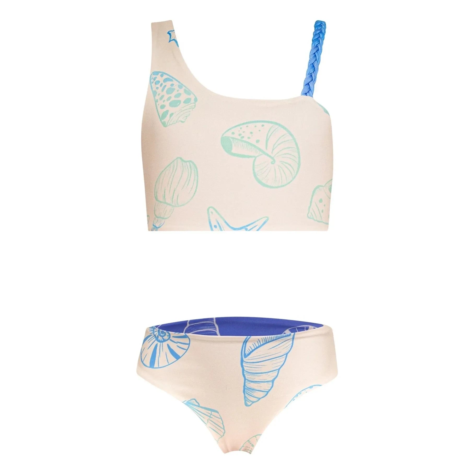 Pepita & Me - Marea Coquillages Asymmetrischer Badeanzug | Ecru