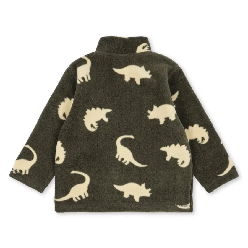 Konges Sløjd - Tavi Dinosaurs Polar Sweatshirt Geri Dönüştürülmüş Elyaf | Haki