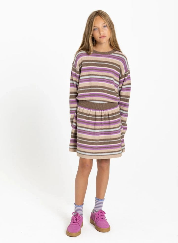 Smallable Kid - Lya Gestreiftes Wollkleid | Rosa