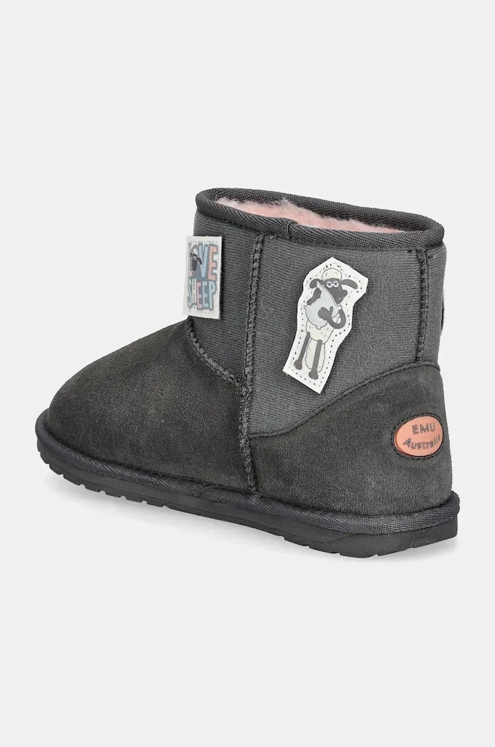 Kinder Veloursleder-Finish-Schuh Emu Australia Shaun The Sheep Play