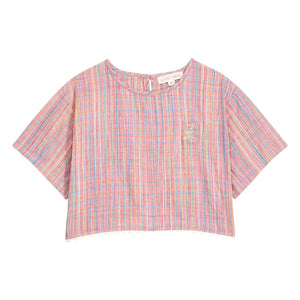 Louise Misha - Kalistée Karierte Bluse | Rosa