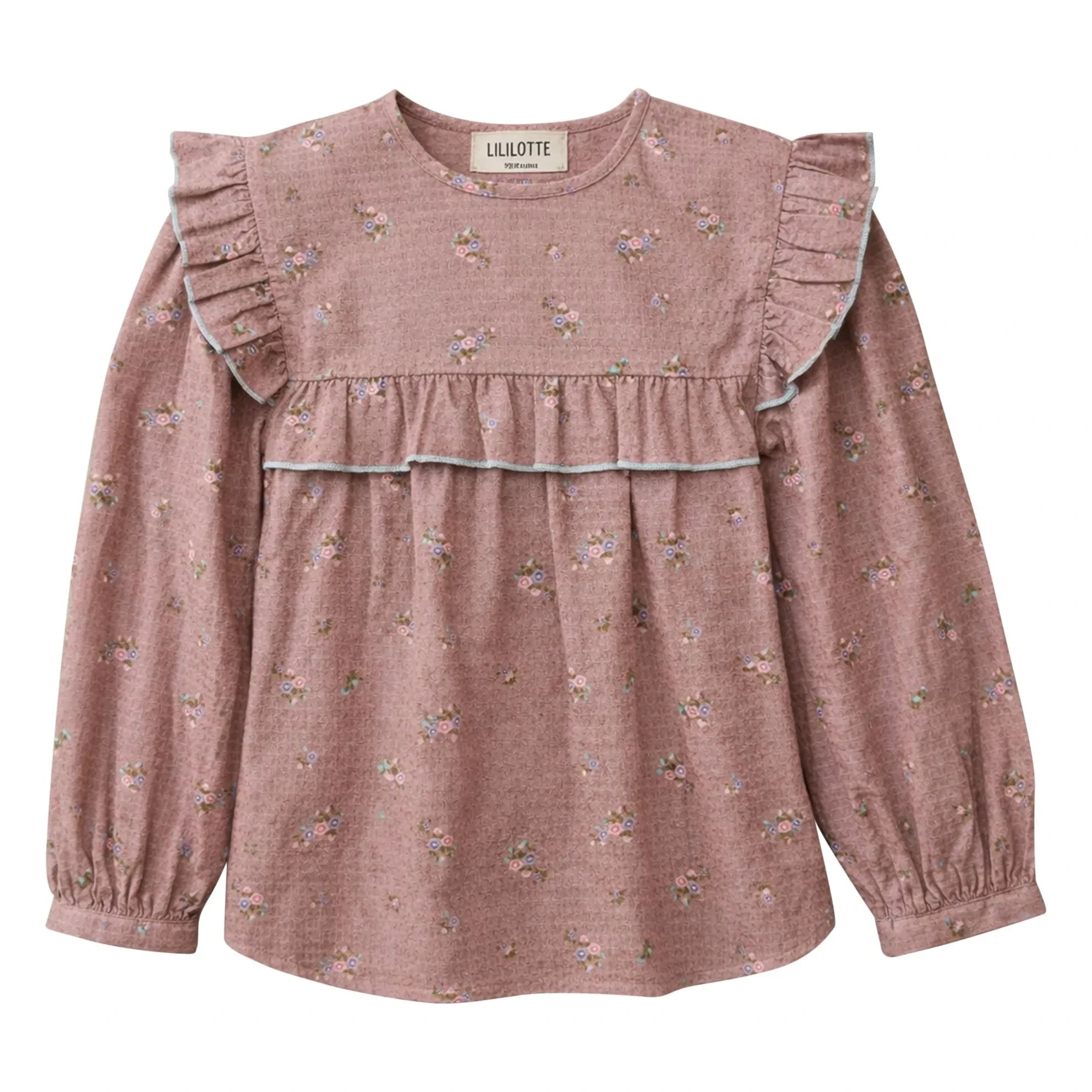 Lililotte - Bluse Bianca Fleurie Bio-Baumwolle | Staubrosa