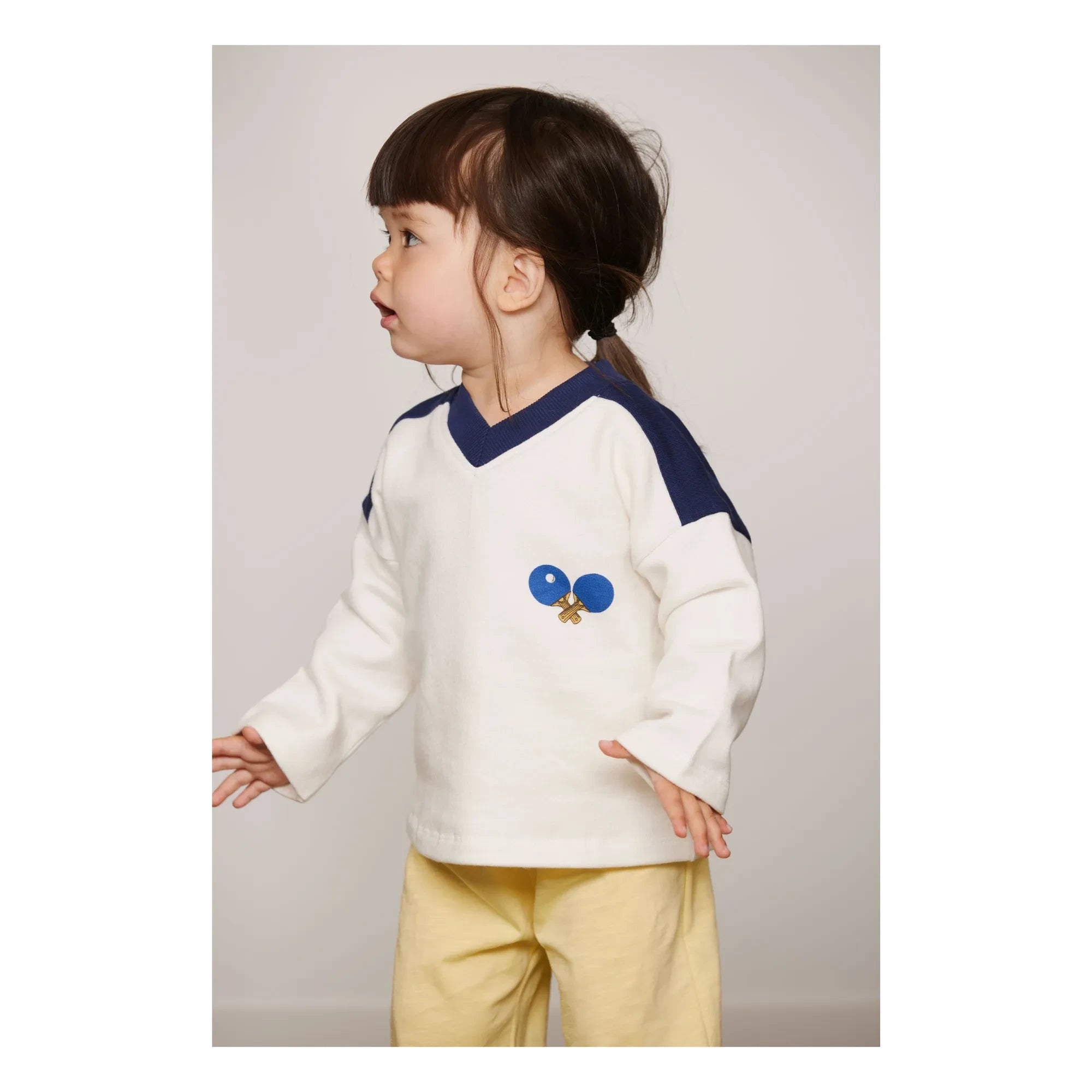 Mini Rodini - Sweatshirt mit Bio-Baumwolle „Ping Pong“ | Weiß