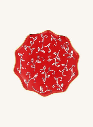 Meri Meri - Blockdruck Weihnachtsteller - 8er Set