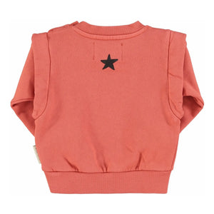 Piupiuchick – Groupie Sweatshirt aus Bio-Baumwolle mit Rüschen | Koralle