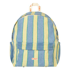 Tinycottons - Gestreifter Jeansrucksack | Blau