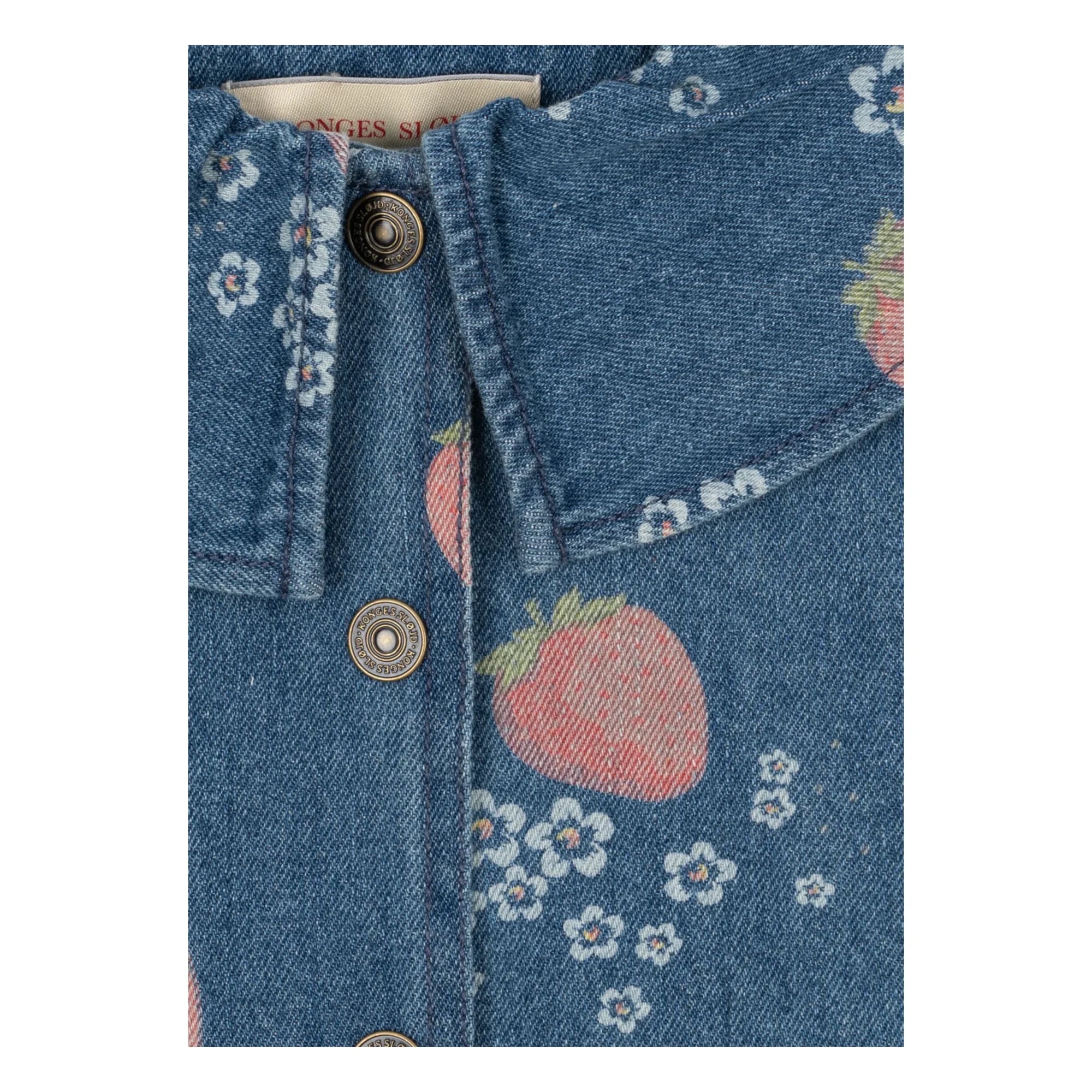 Konges Sløjd - Jeans-Magot-Erdbeer-Bio-Baumwolljacke mit Kragen | Blau