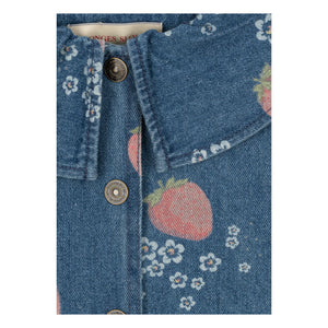 Konges Sløjd - Jeans-Magot-Erdbeer-Bio-Baumwolljacke mit Kragen | Blau