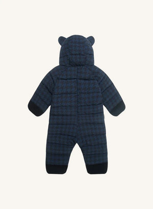 Töastie - Aus recycelten Fasern hergestellter wasserfester Houndstooth Cloud-Jacke | Blau