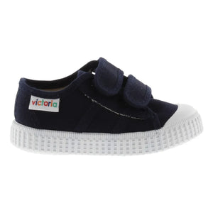 Victoria - Tiras Lona Velcro Sneaker | Marineblau