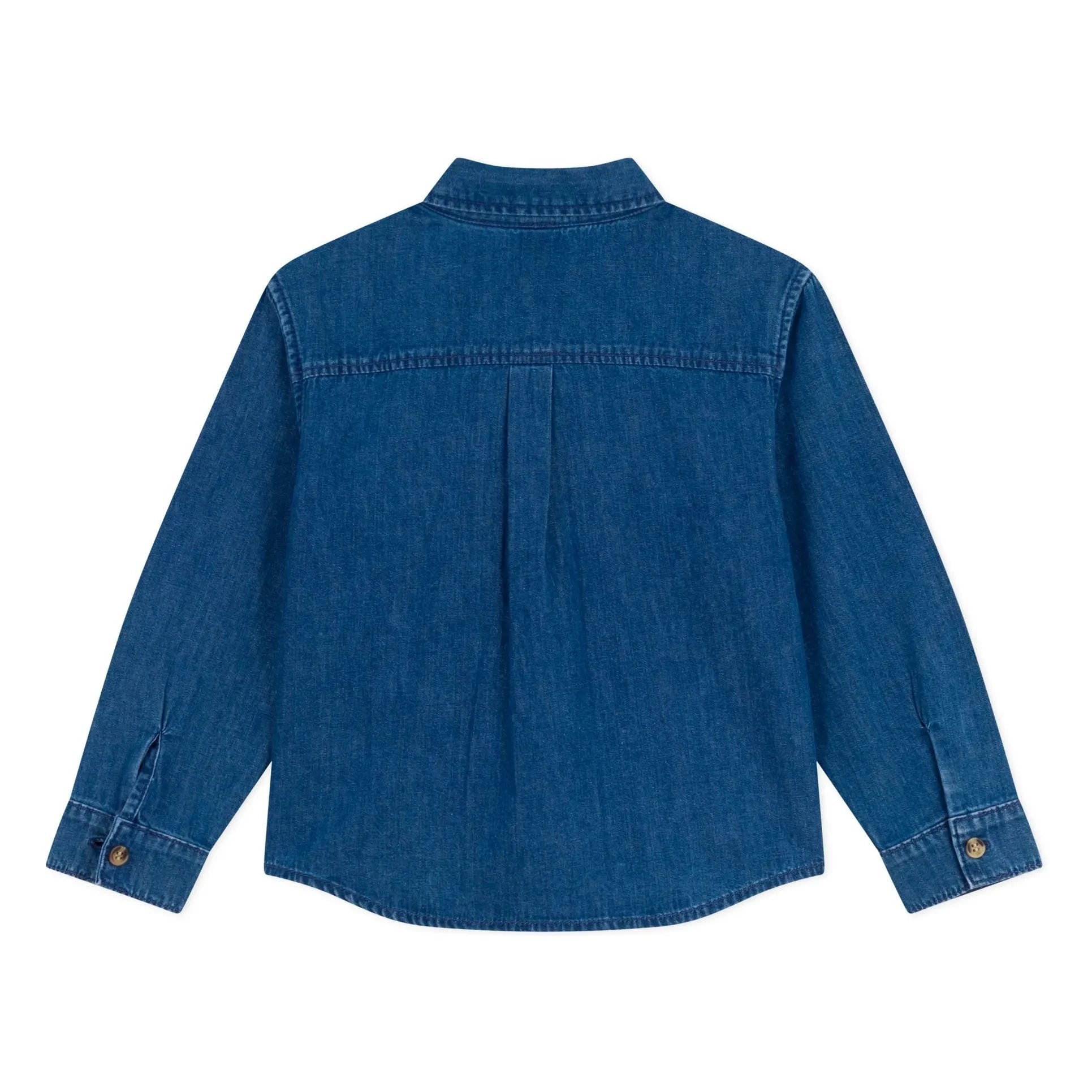 Petit Bateau - Jean Logo Hemd aus Bio-Baumwolle | Denimblau