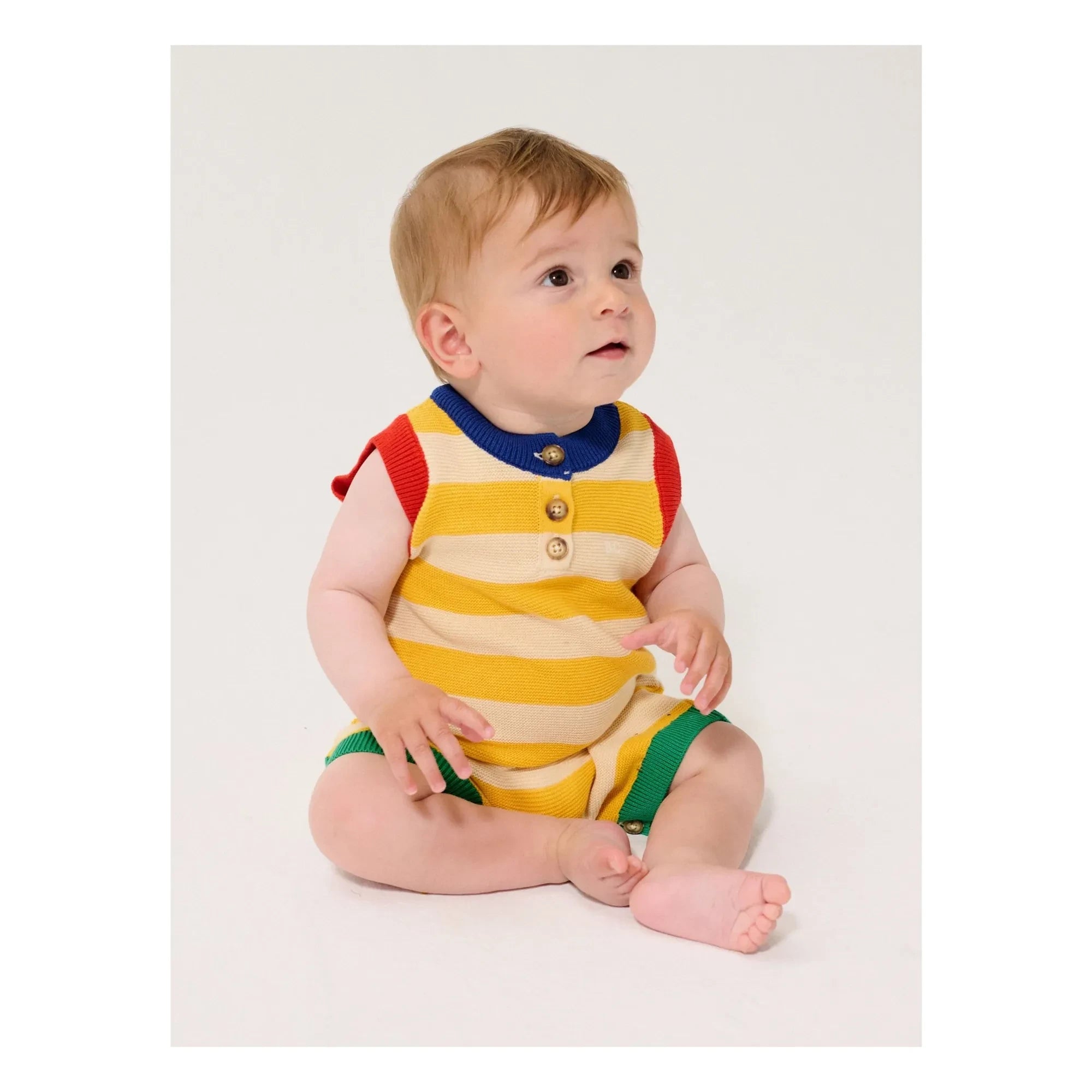 Bobo Choses - Gestreifter Strampler aus Bio-Baumwolle | Gelb