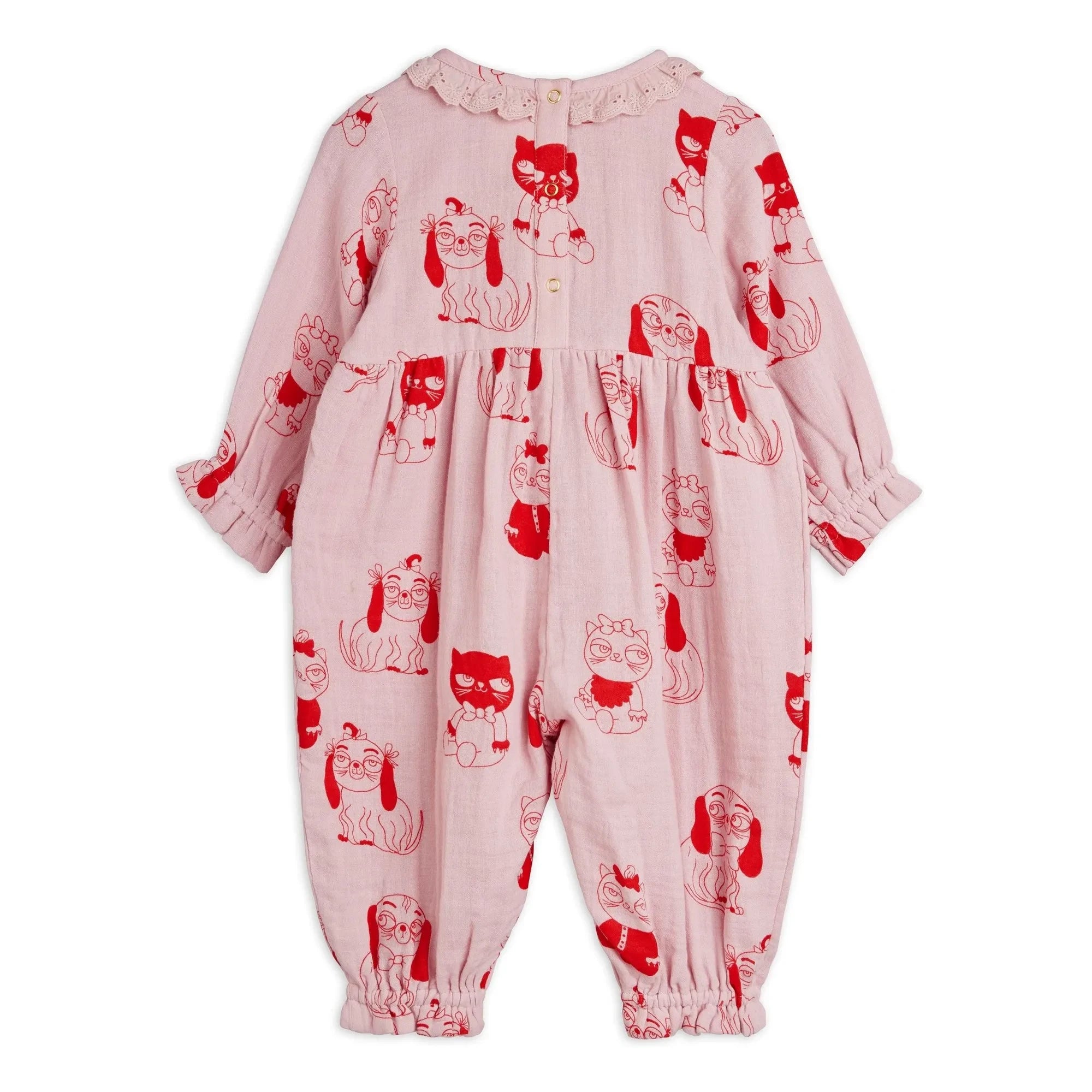 Mini Rodini - Organik Pamuklu Hayvan Tulum | Pembe