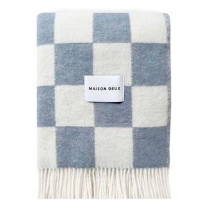 Maison Deux - Damier Wolldecke | Blau