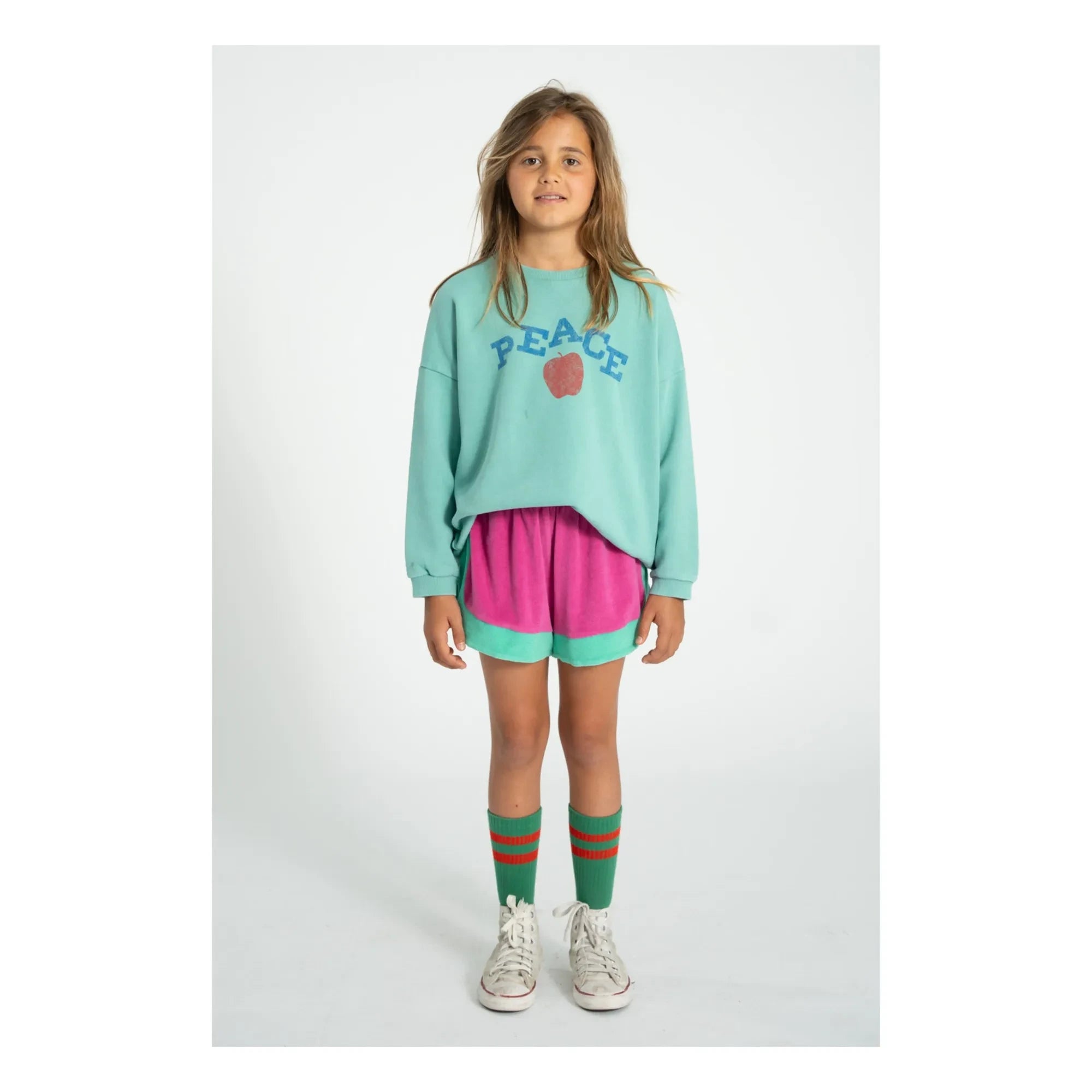 Piupiuchick - Organische Baumwoll-Frottee-Shorts mit Farbblock-Design | Fuchsia